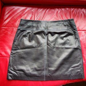 Wms Sz. 14 Black Genuine Leather Mini Skirt